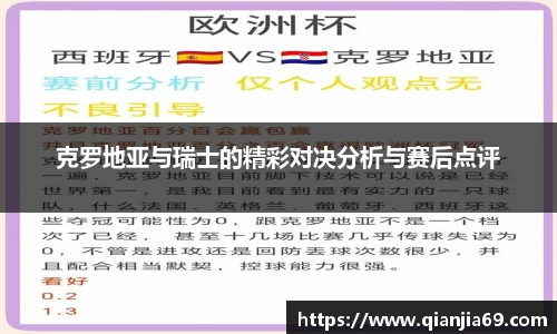 克罗地亚与瑞士的精彩对决分析与赛后点评