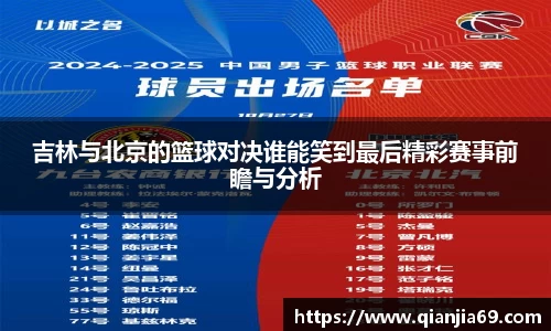 吉林与北京的篮球对决谁能笑到最后精彩赛事前瞻与分析